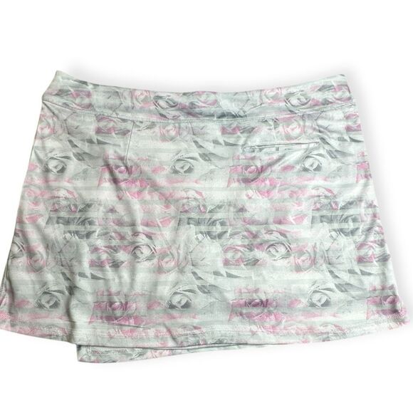 PGA TOUR Women’s Gray Pink Asymmetrical Sunflux Knit Skort with Contour Waist Si - Picture 3 of 8